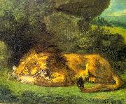 Eugene Delacroix Lion with a Rabbit oil painting picture wholesale